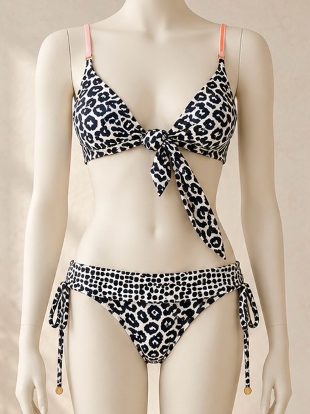 STELLA McCARTNEY Black & White Mixed Animal Print Bikini Set XS NWT